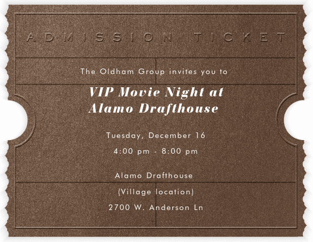 Alamo Draft House Movie Night | The Oldham Group